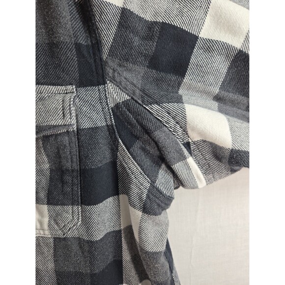 Duluth Trading Co Flapjack Fleece-Lined Shirt Jacket Black White Plaid Men's XL - Picture 10 of 12